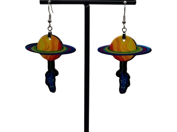 Hangende astronaut oorbellen