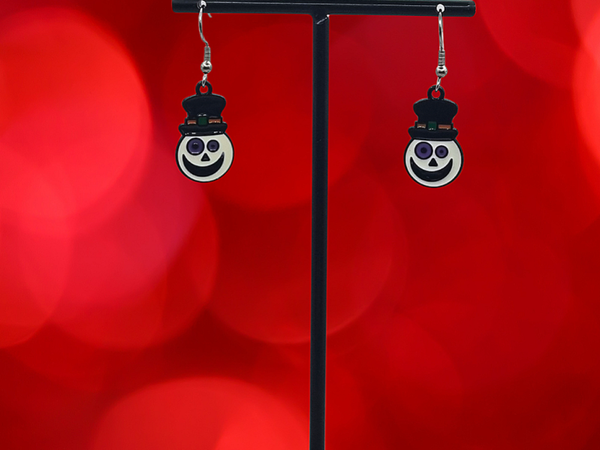 Sneeuwpop kerstcollectie oorbellen