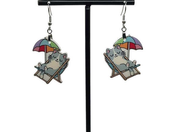 Strand kat oorbellen