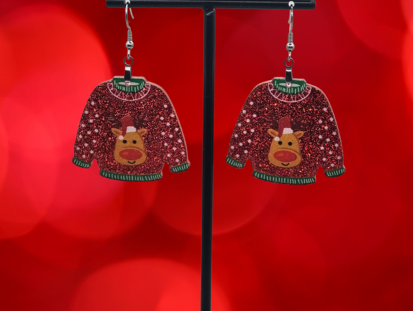 Kersttrui 2 oorbellen