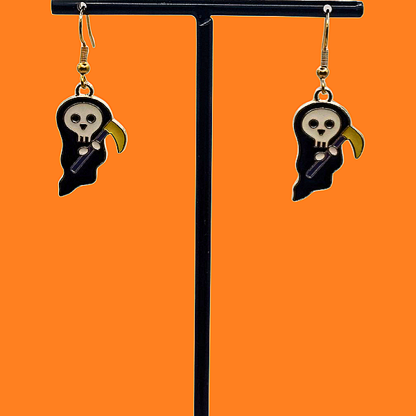 Halloweencollectie: Magere Hein oorbellen