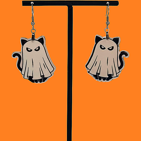 Halloweencollectie: Spookkat oorbellen