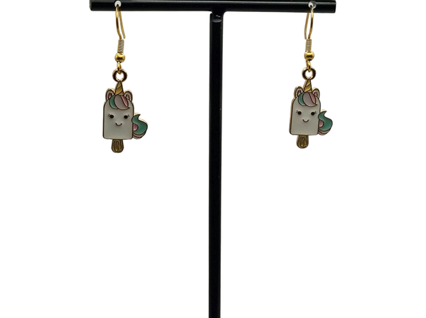 Eenhoorn ijsje oorbellen