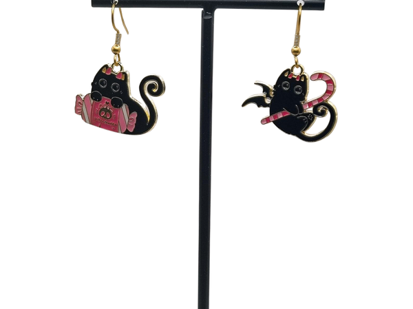 Halloween katten oorbellen