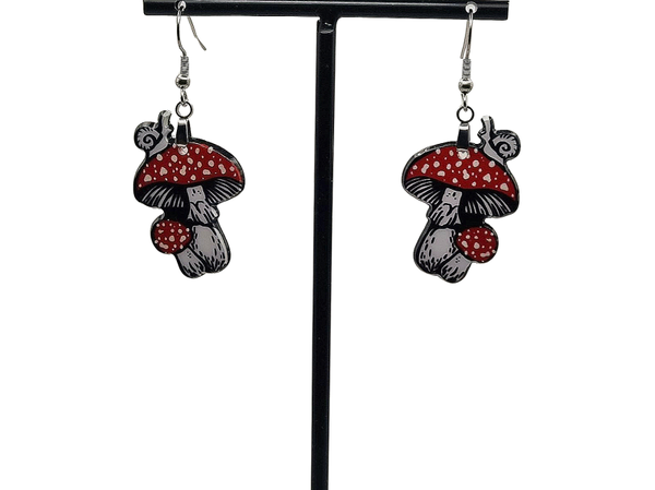 Vrolijk paddestoeltje oorbellen