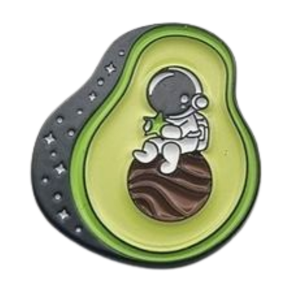 Avocado astronaut pin
