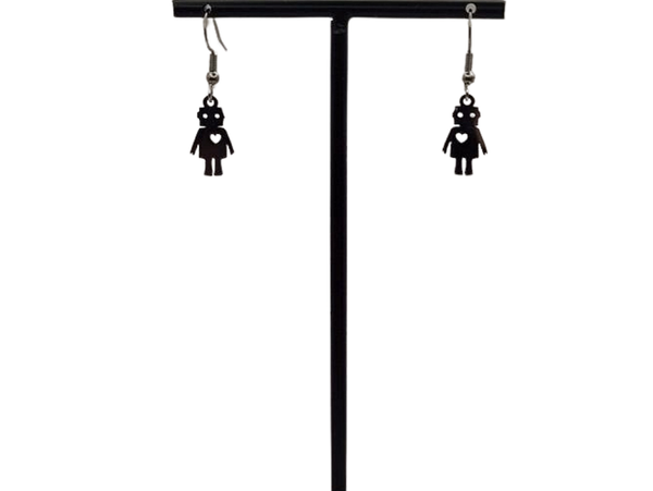 Robot met liefde oorbellen