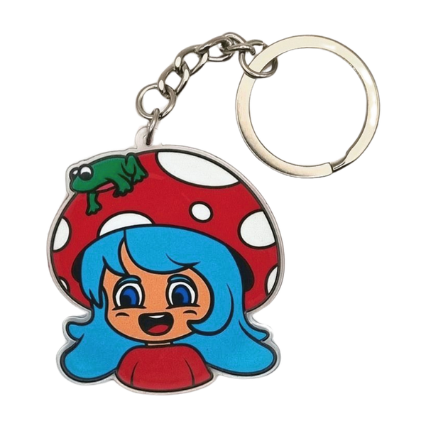 Paddenstoelmeisje sleutelhanger