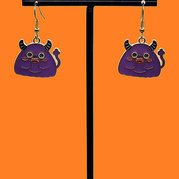 Halloweencollectie: Paars monster oorbellen
