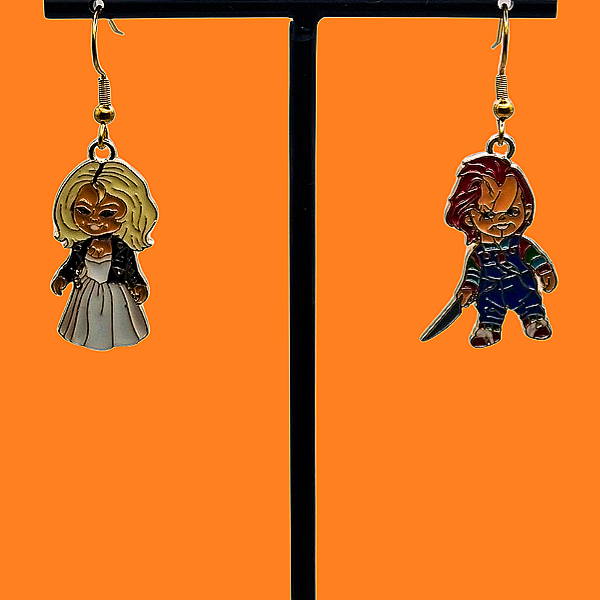 Halloweencollectie: Chucky and bride oorbellen