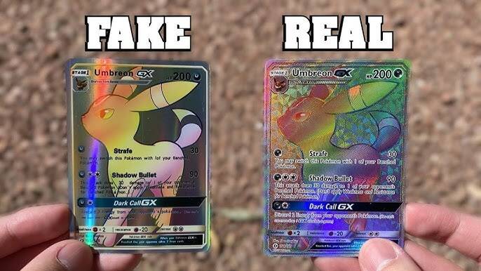 Umbreon GX nep en echt vergelijking
