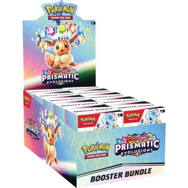 Pokemon Scarlet & Violet Prismatic Evolutions Booster Bundle Display
