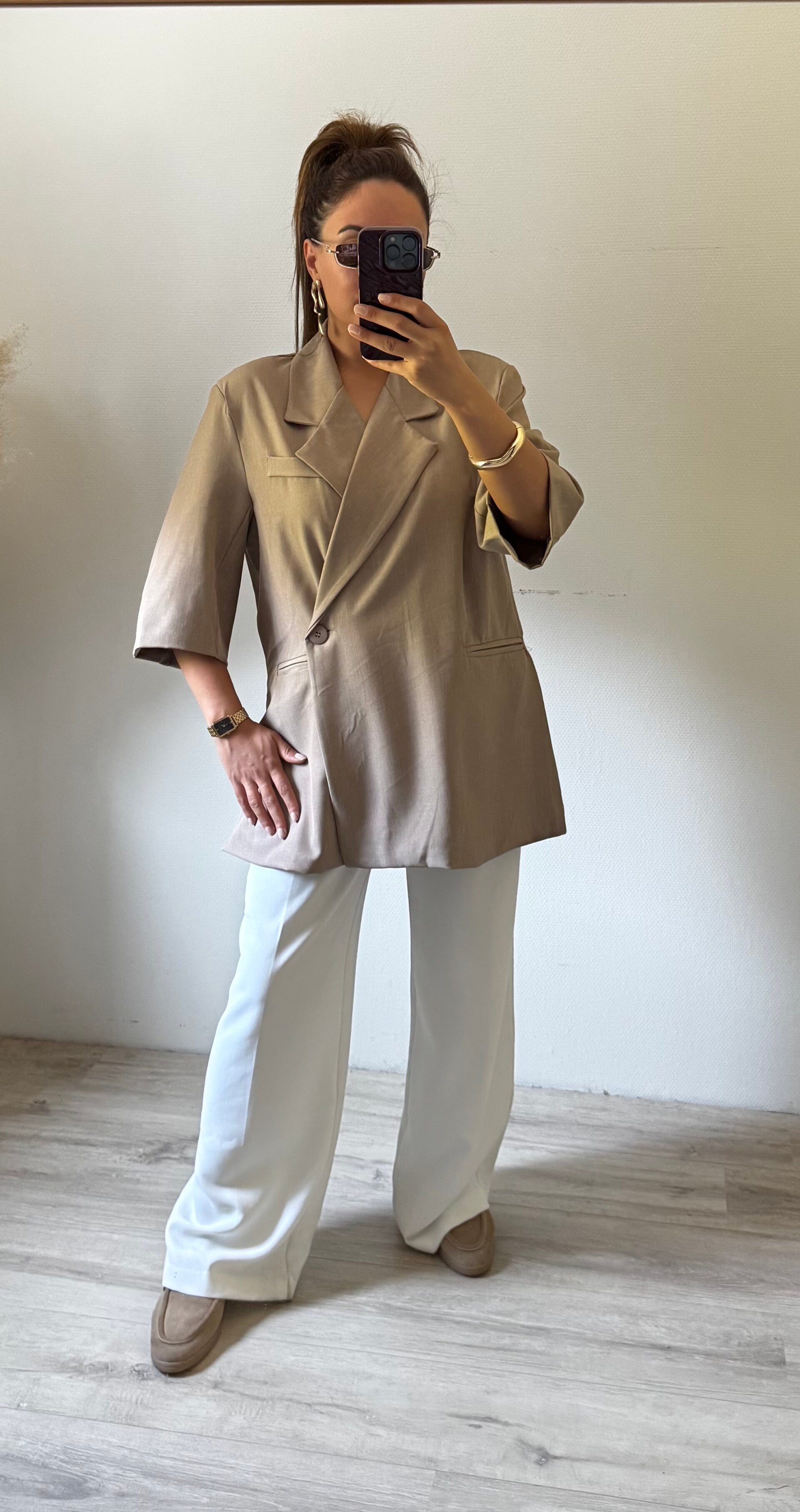 Oversized blazer (korte mouwen)