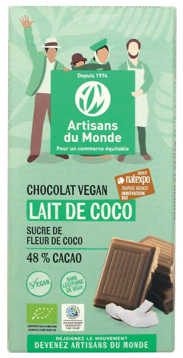 Biologische chocolade met kokosmelk