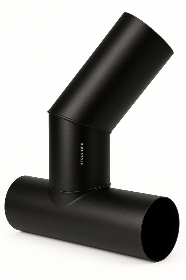 Trójnik z uskokiem 45° do preizolacji ciepłowniczych