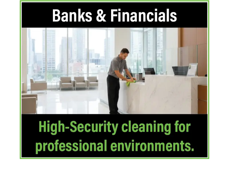 High-security bank and financial institution janitorial services in Greenwood Village.
