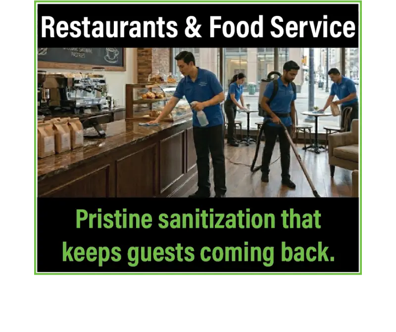 Restaurant and coffee house cleaning services for health-code compliance in Castle Rock and Denver.
