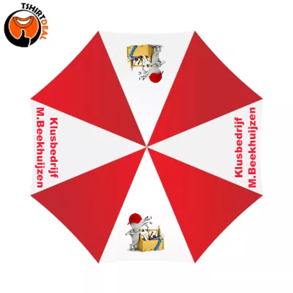 paraplu rood-wit met opdruk
