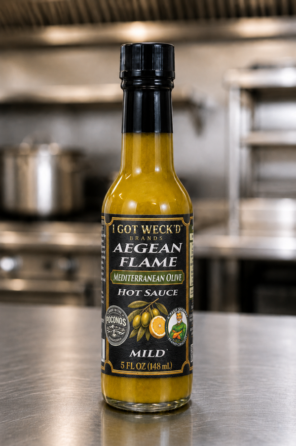Aegean Flame – Verde Jalapeño & Olive Hot Sauce