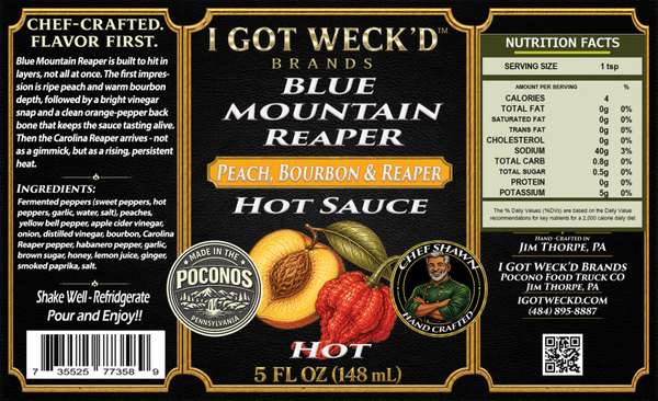 Blue Mountain Reaper - Bourbon Peach Hot Sauce