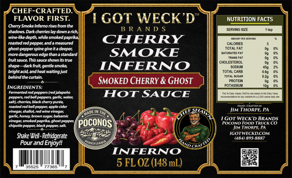 Cherry Smoke Inferno - Red Cherries & Ghost Pepper Hot Sauce