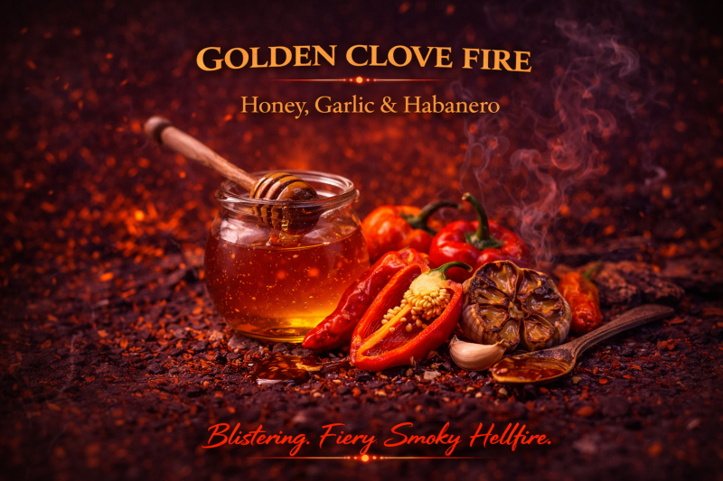 Golden Clove Fire — Honey Garlic Pepper Hot Sauce