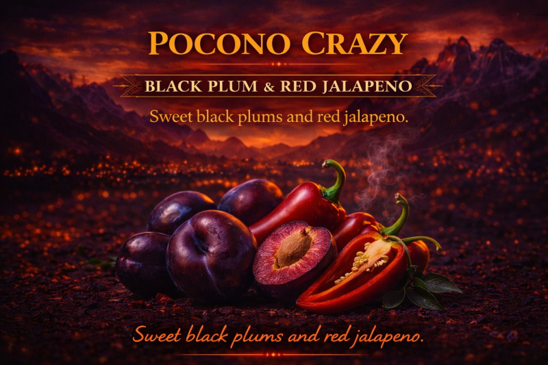 Pocono Crazy — Black Plum & Red Jalapeño Hot Sauce