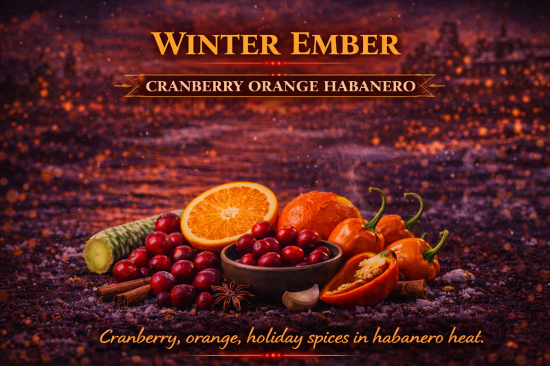 Winter Ember — Cranberry Orange Habanero Hot Sauce