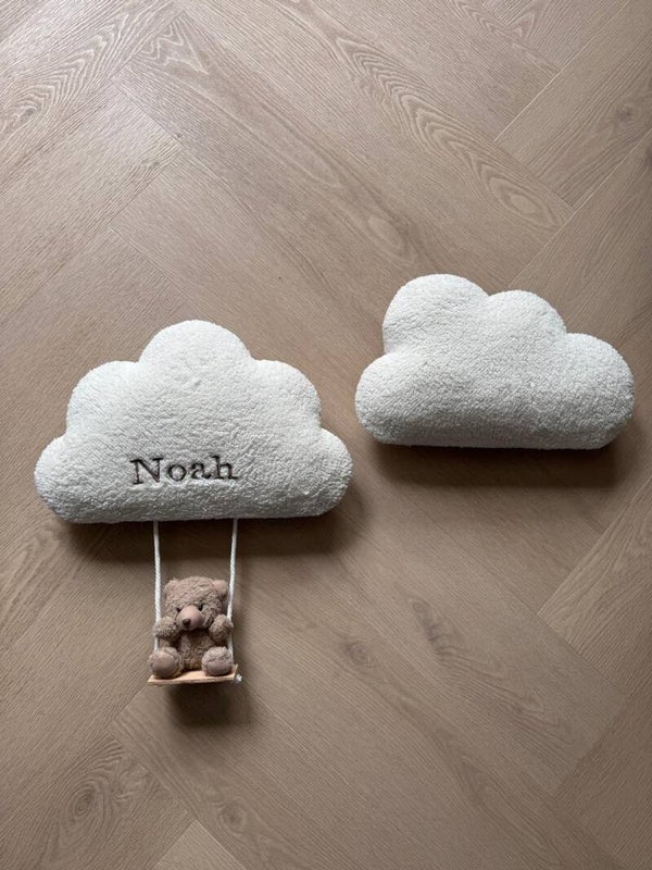 Set van 2 wolkenlampjes gepersonaliseerd met naam met beertje