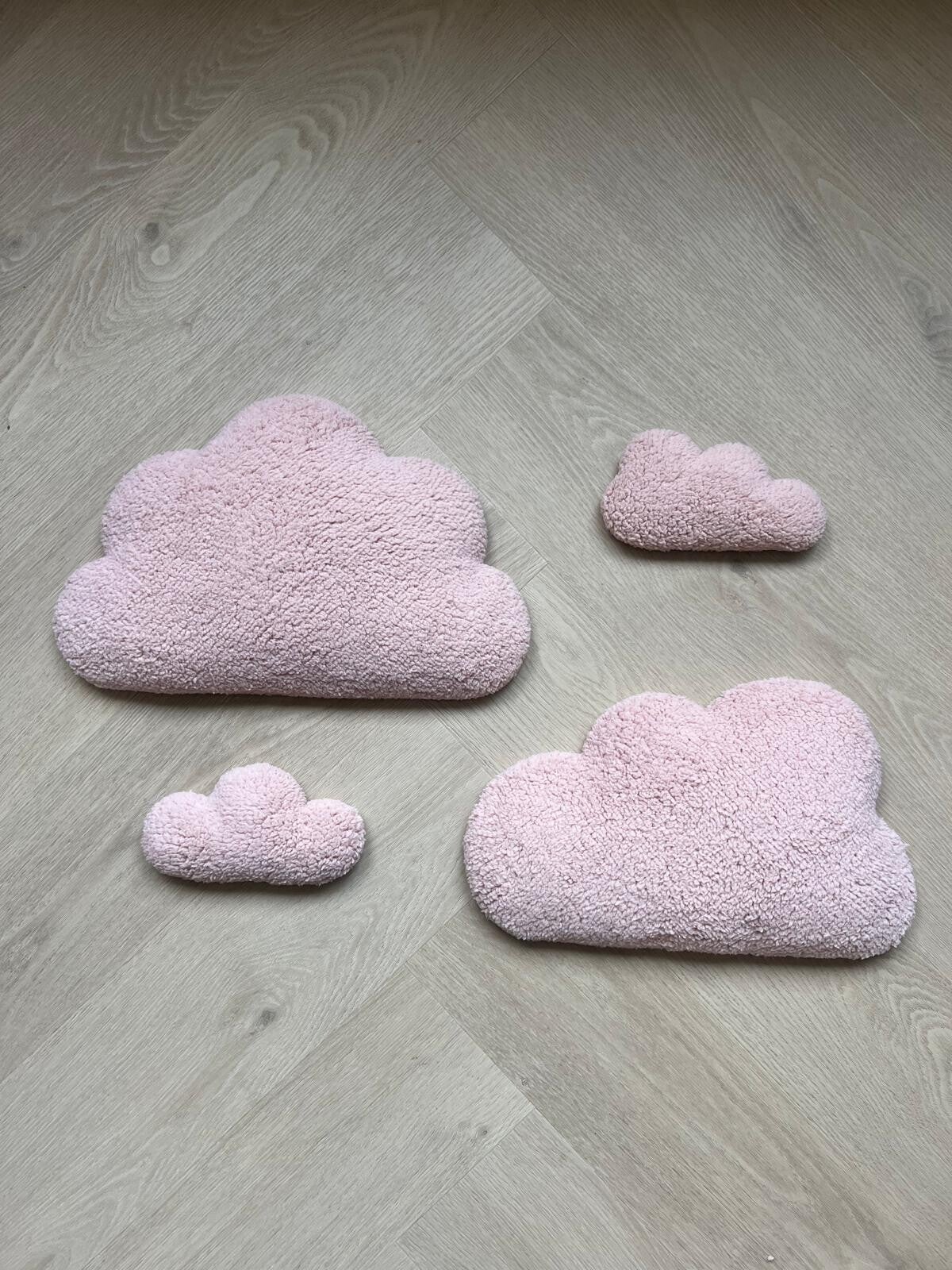 Teddy wolkjes set van 4 lichtroze