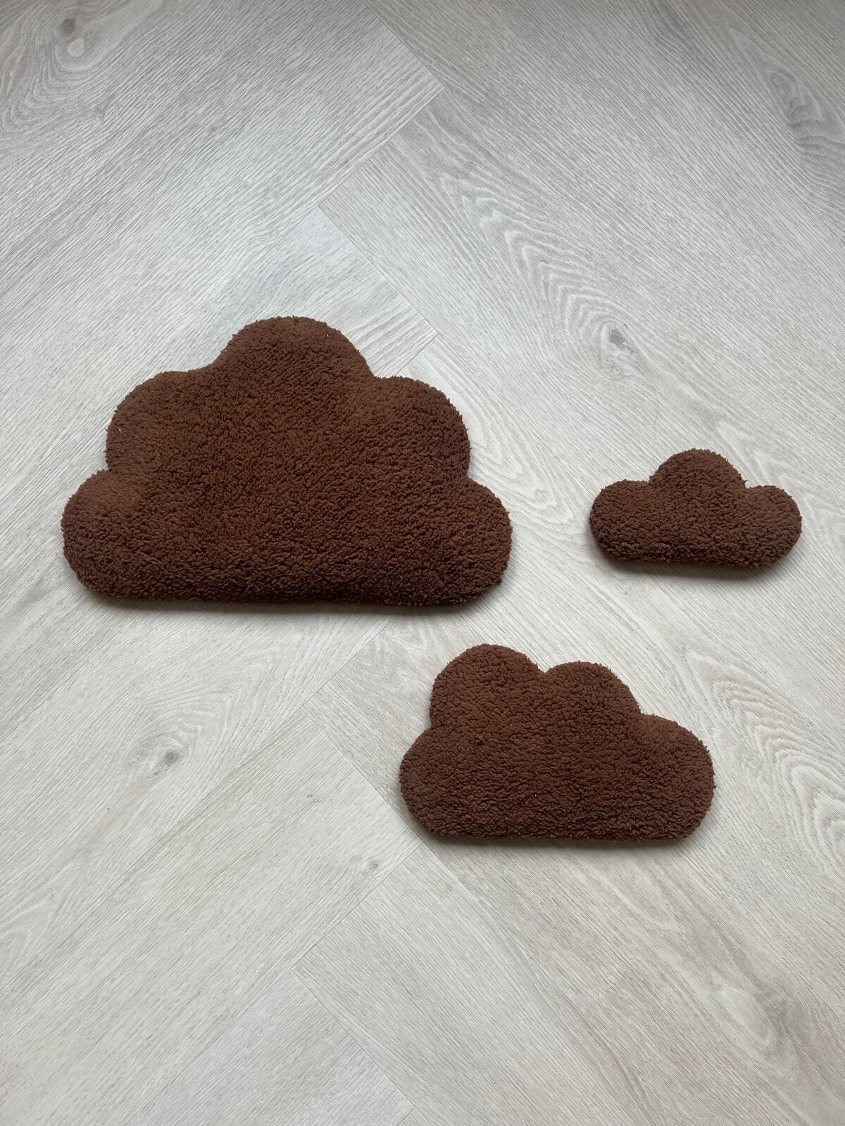 Set van 3 wolkenlampjes donkerbruin