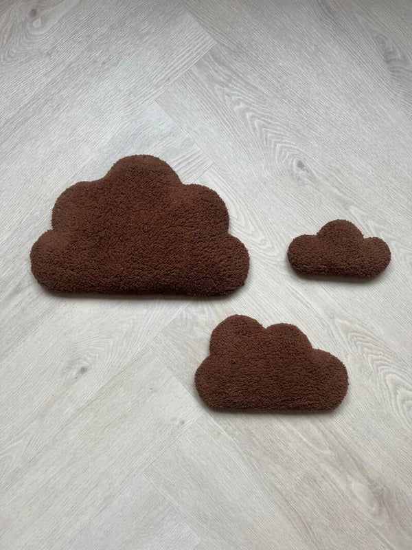 Set van 3 wolkenlampjes donkerbruin