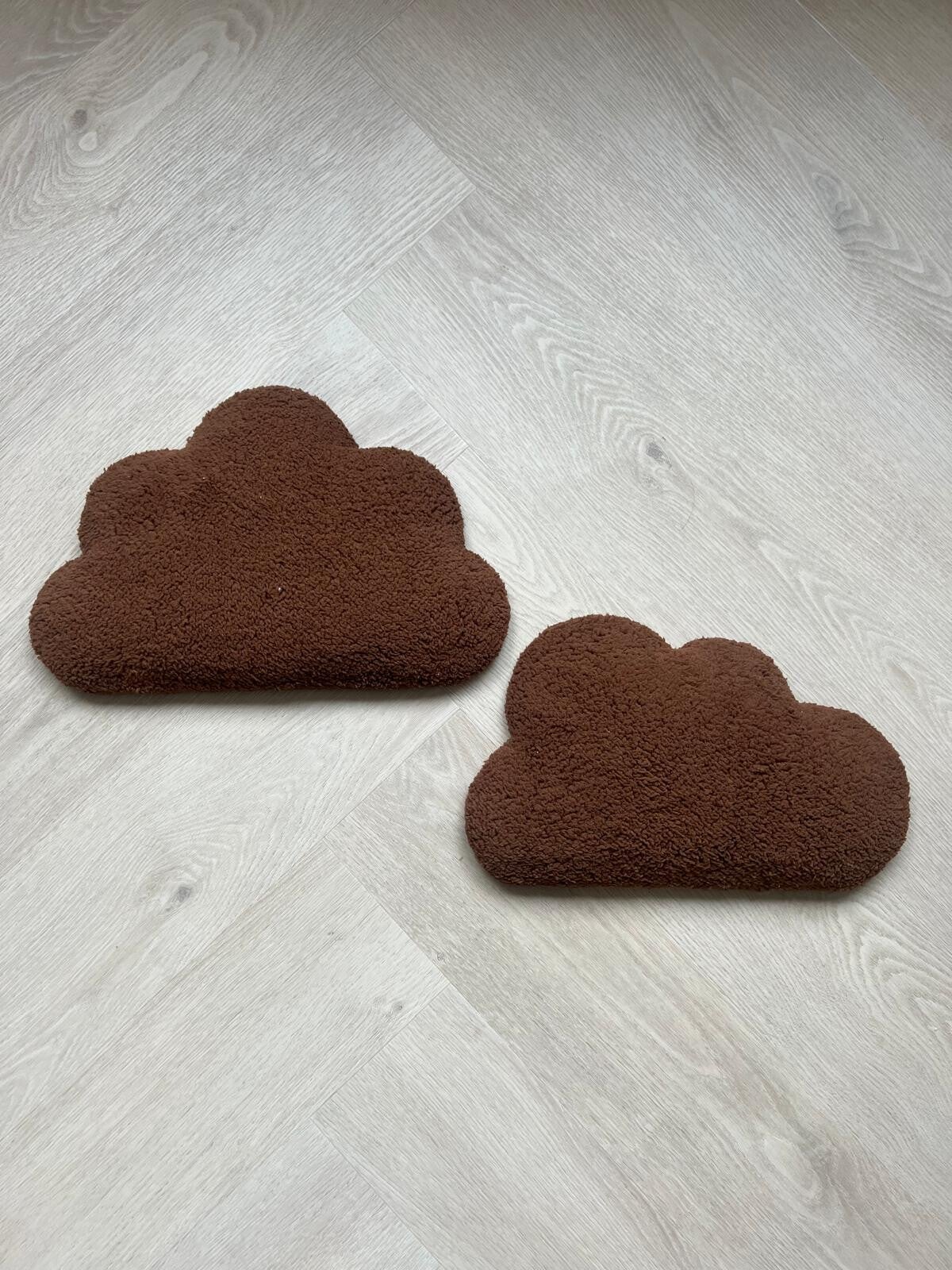 Set van 2 wolken donkerbruin