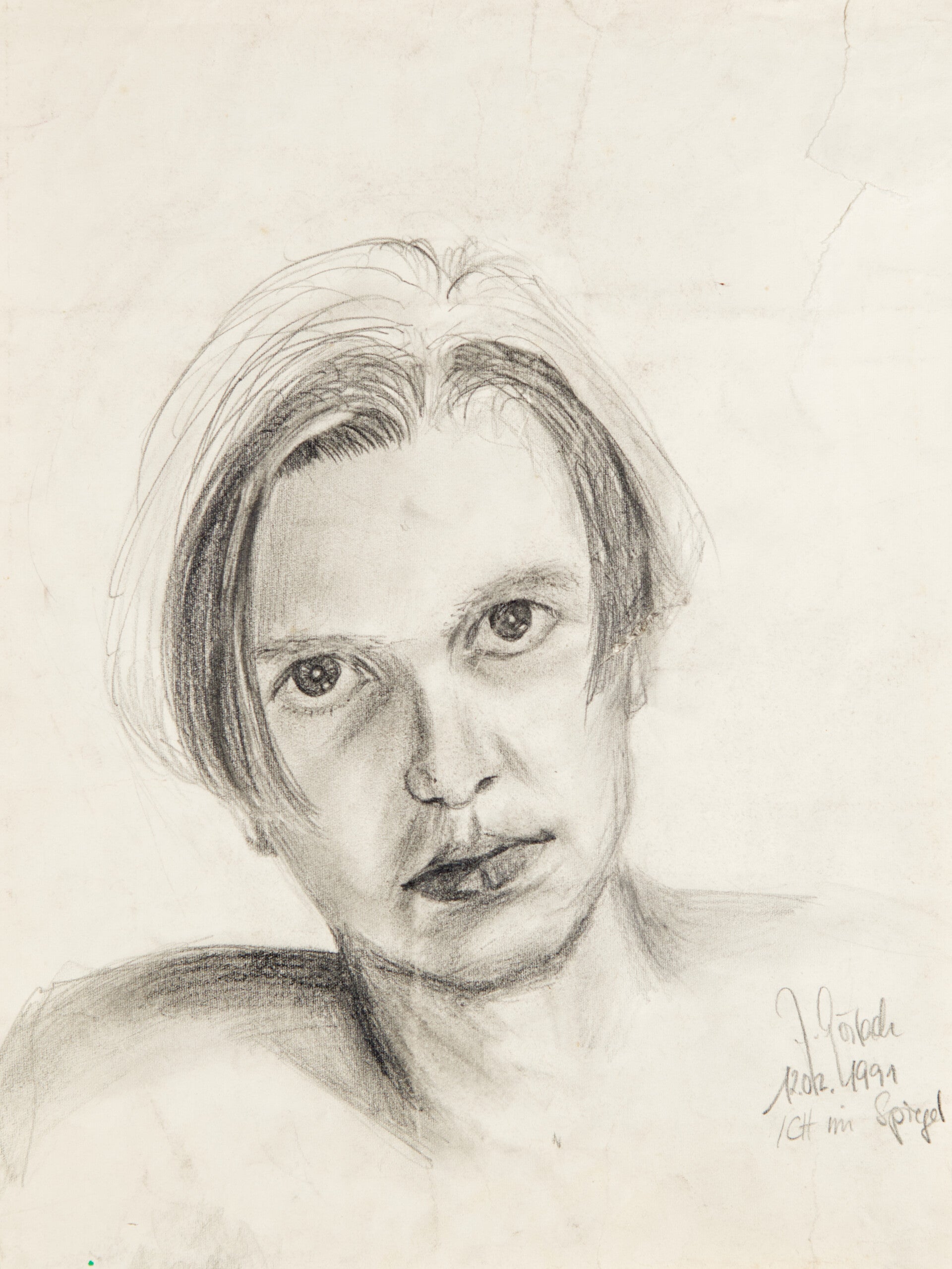 Selbstportait,  Bleistift auf Papier, 1991