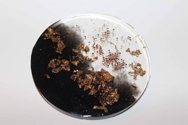 Onderzetters (4) grijs met goudschilvers