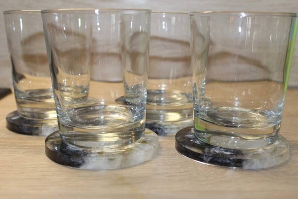 explosie onderzetters zwart/wit/goud