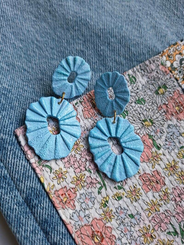 Oorbel Waaier Swimmingpool Bleu