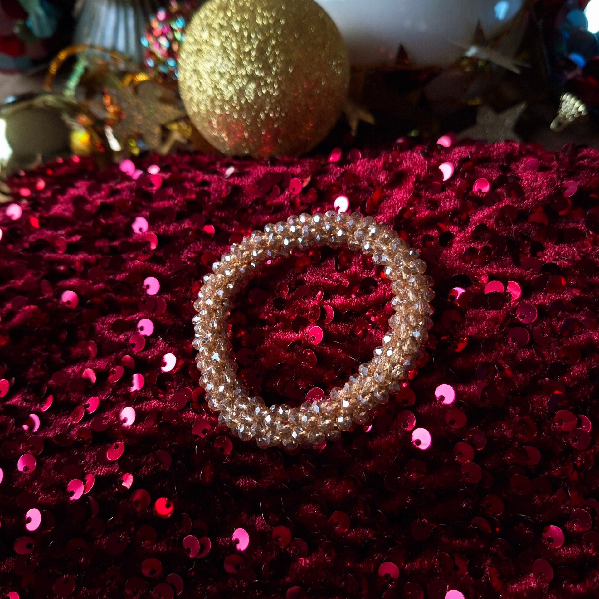 Champagne strass armband