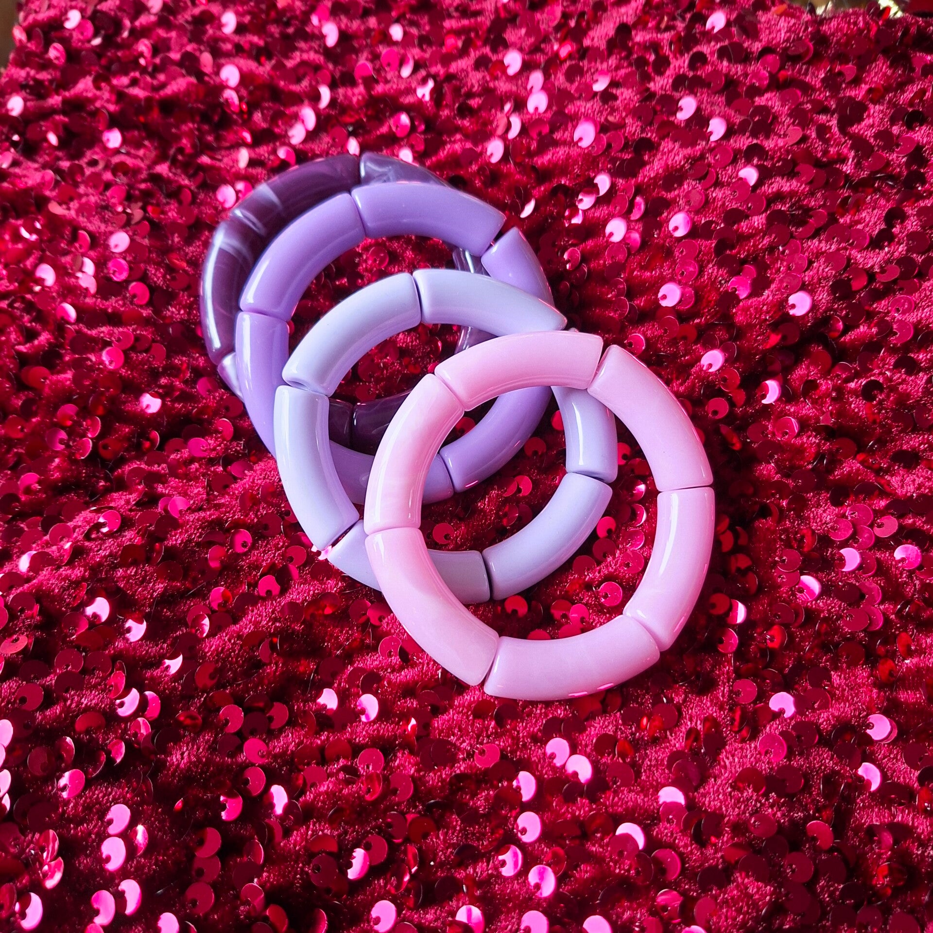 Set Lila & paarse armbanden