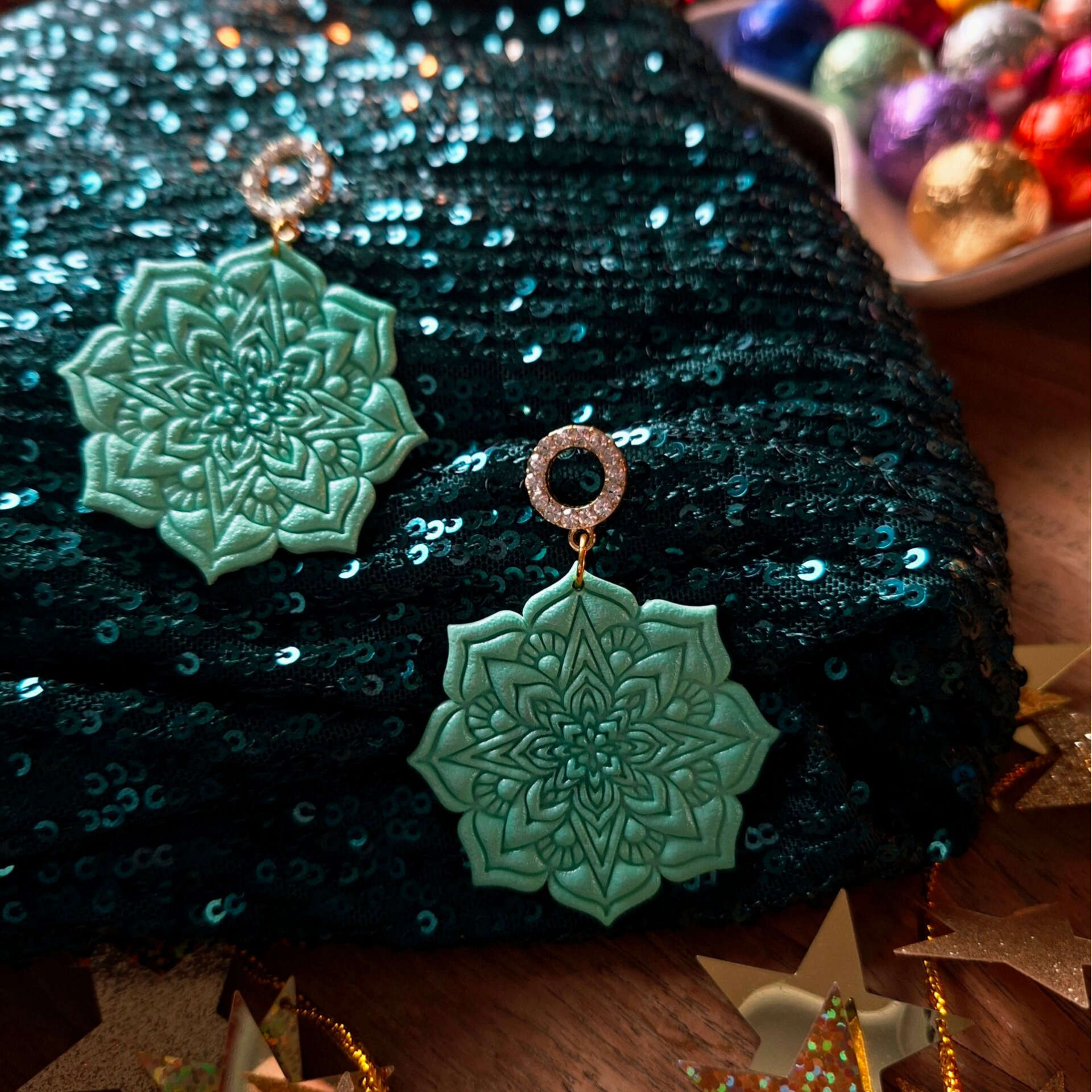 Oorbel Kerstster mint