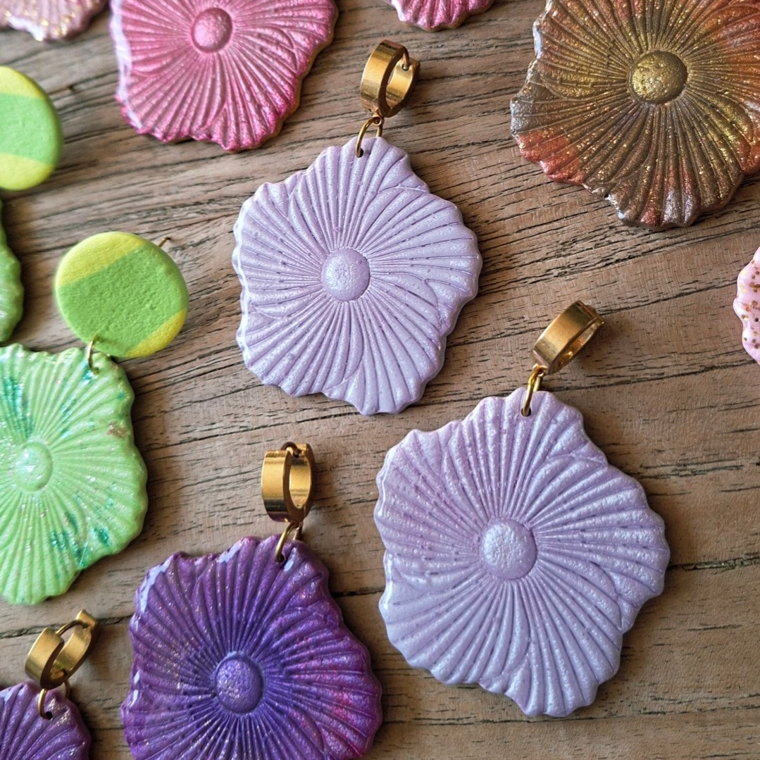 Oorbel Hibiscus Lilac