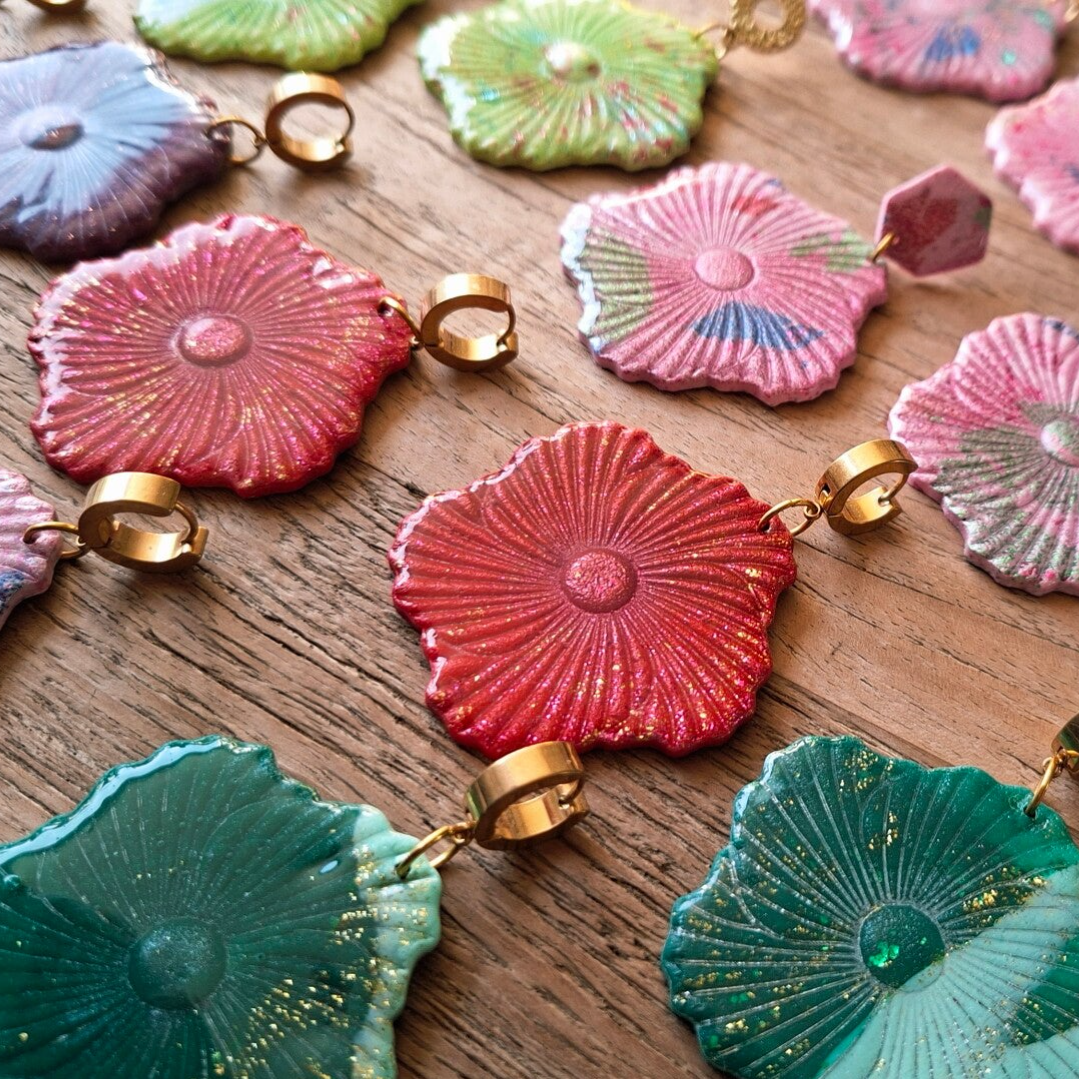 Oorbel Hibiscus groen