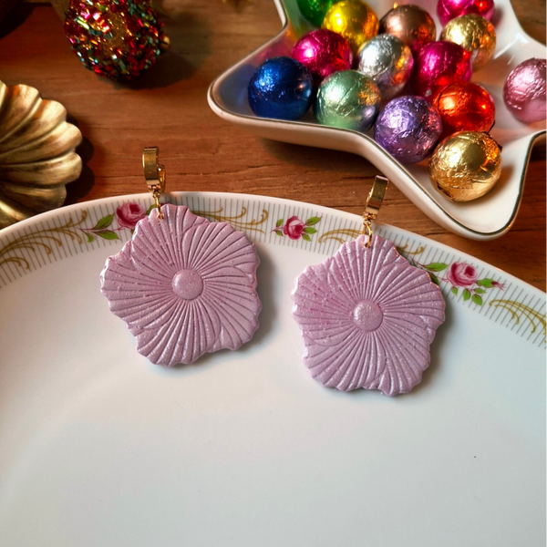 Oorbel Hibiscus Lilac