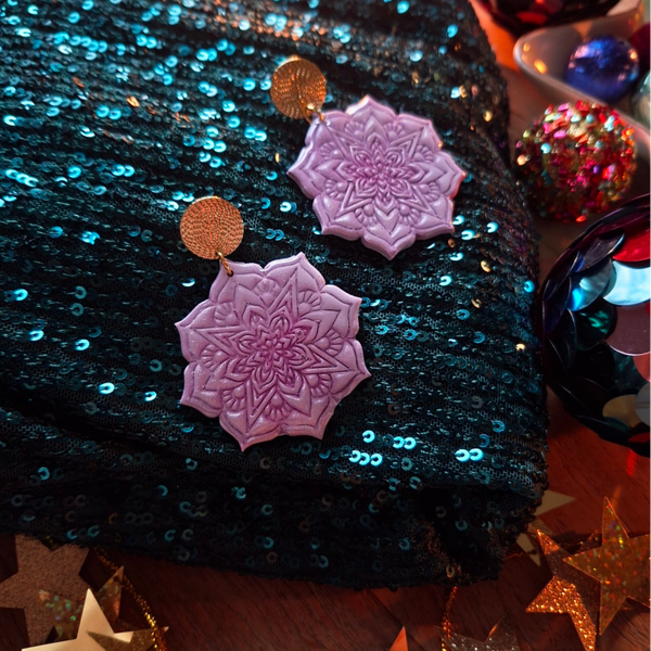 Oorbel Lila kerstster