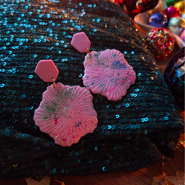 Oorbel Hibiscus Roze