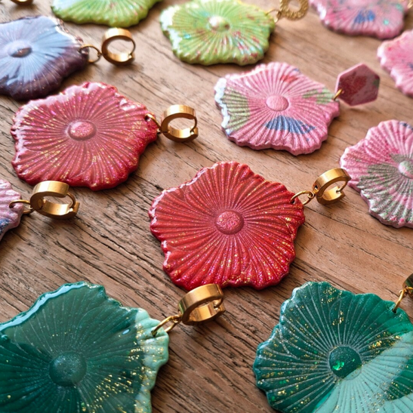 Oorbel Hibiscus groen