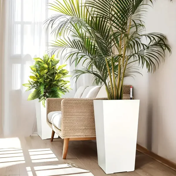 23" Tall Planter Set Of 2, Tall Front Porch Planter