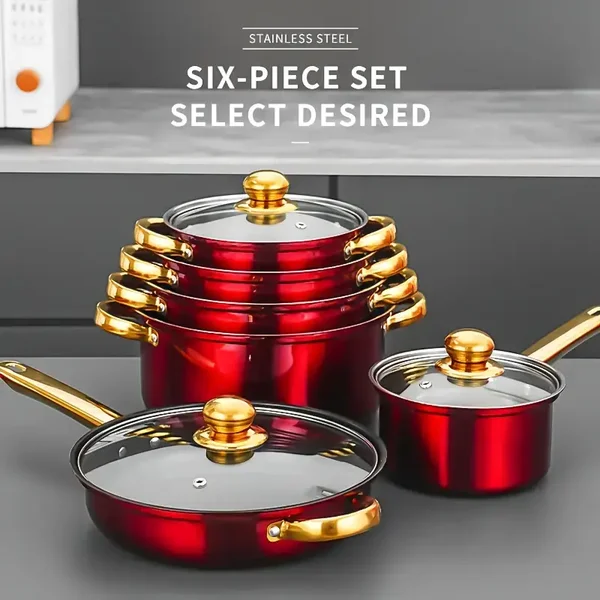 12pcs Stainless Steel Cookware Set, Non-stick Cookware Set