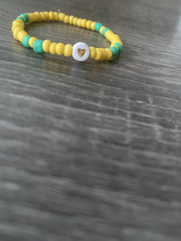 Armband geel met groen