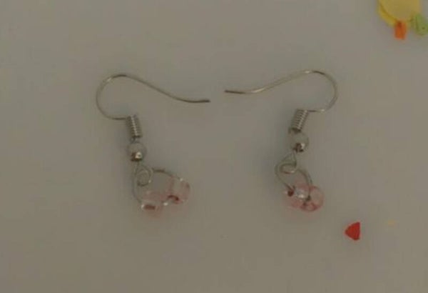 Doorzichtig roze oorbellen